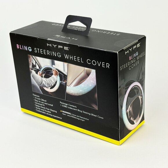 Hype iridescent Bling Steering Wheel Cover Universal Fit Anti-Slip Comfort - Picture 12 of 12